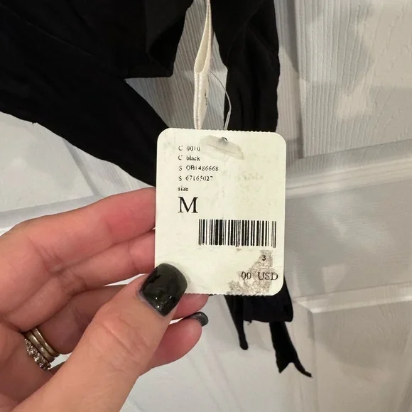 NWT Free People Black One Shoulder Crop Top - Picture 3 of 4